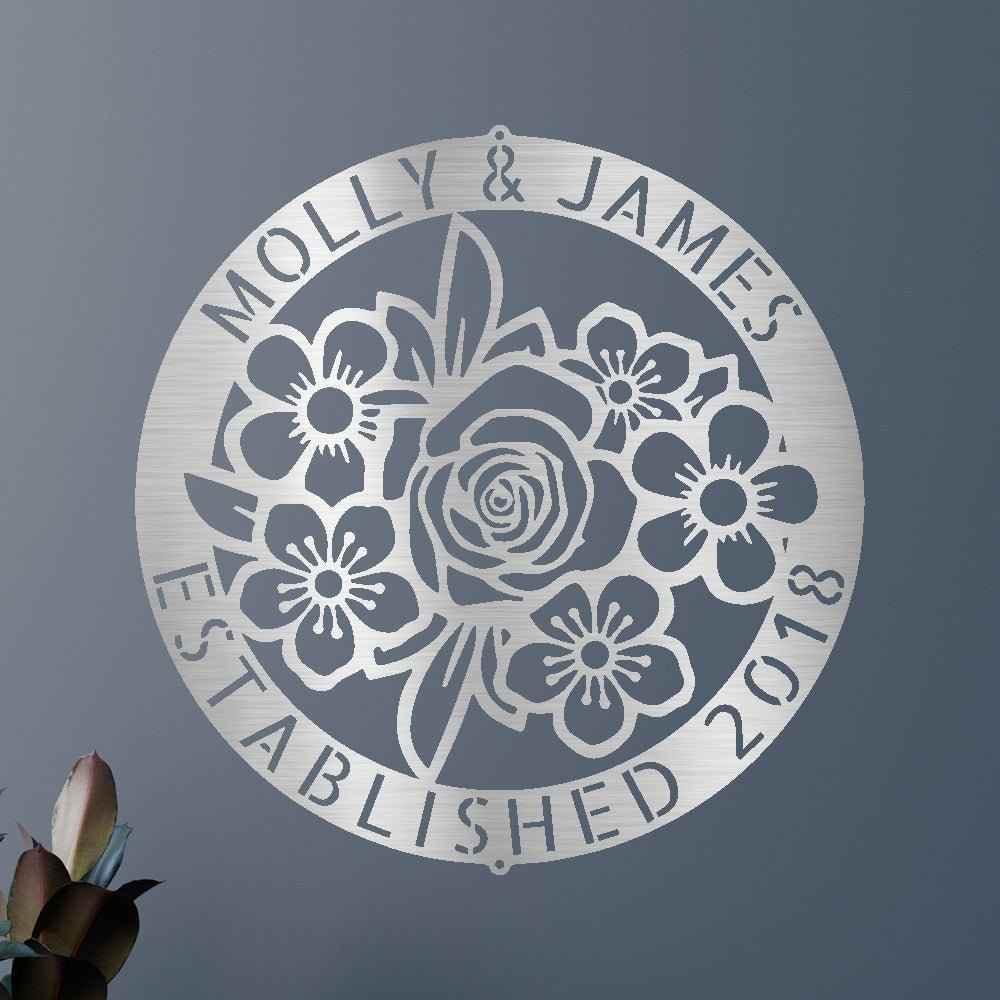 Floral Ring Personalized Gifts - Custom Metal Sign - GiFTiFY
