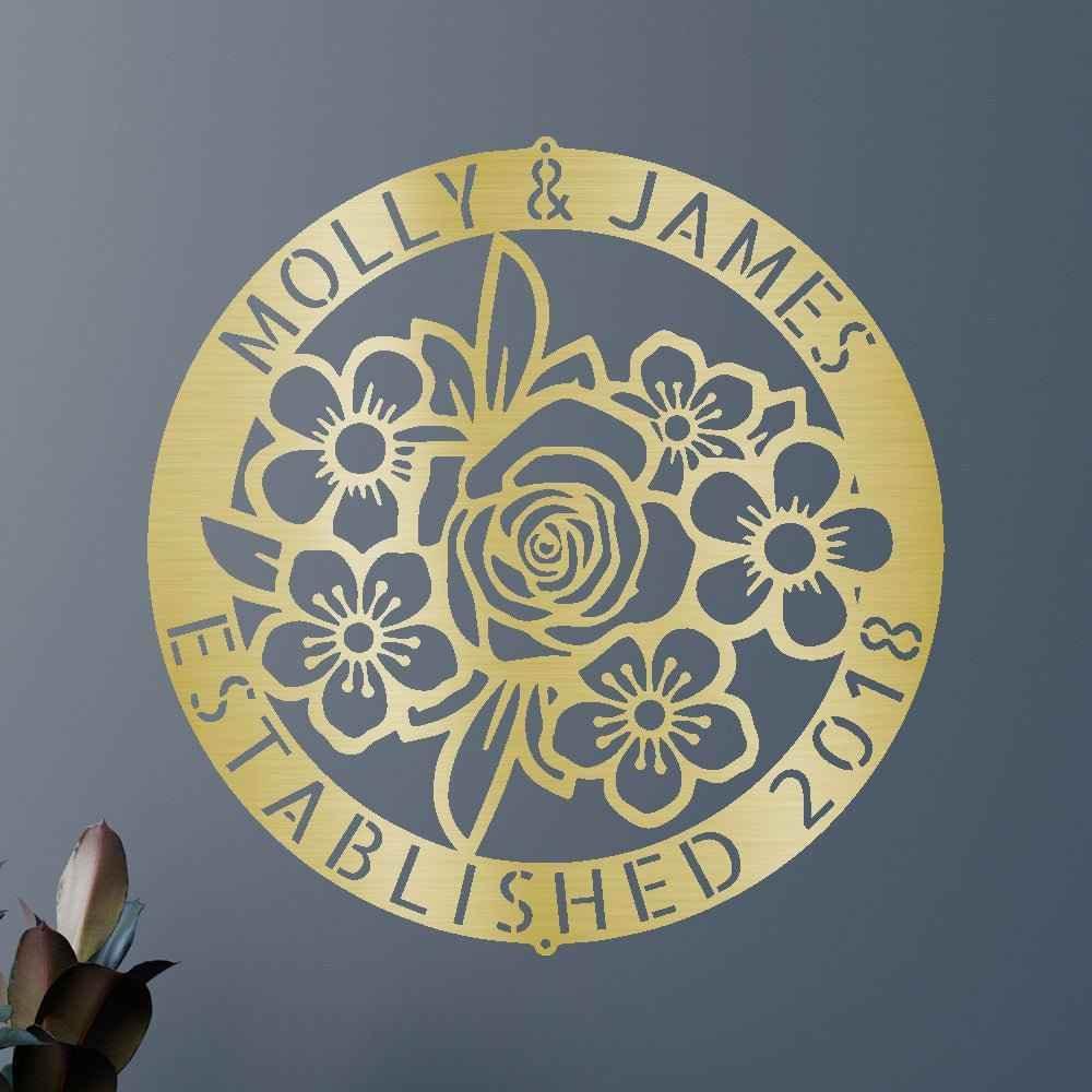 Floral Ring Personalized Gifts - Custom Metal Sign - GiFTiFY