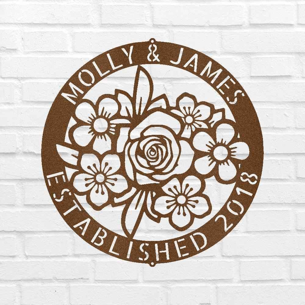 Floral Ring Personalized Gifts - Custom Metal Sign - GiFTiFY