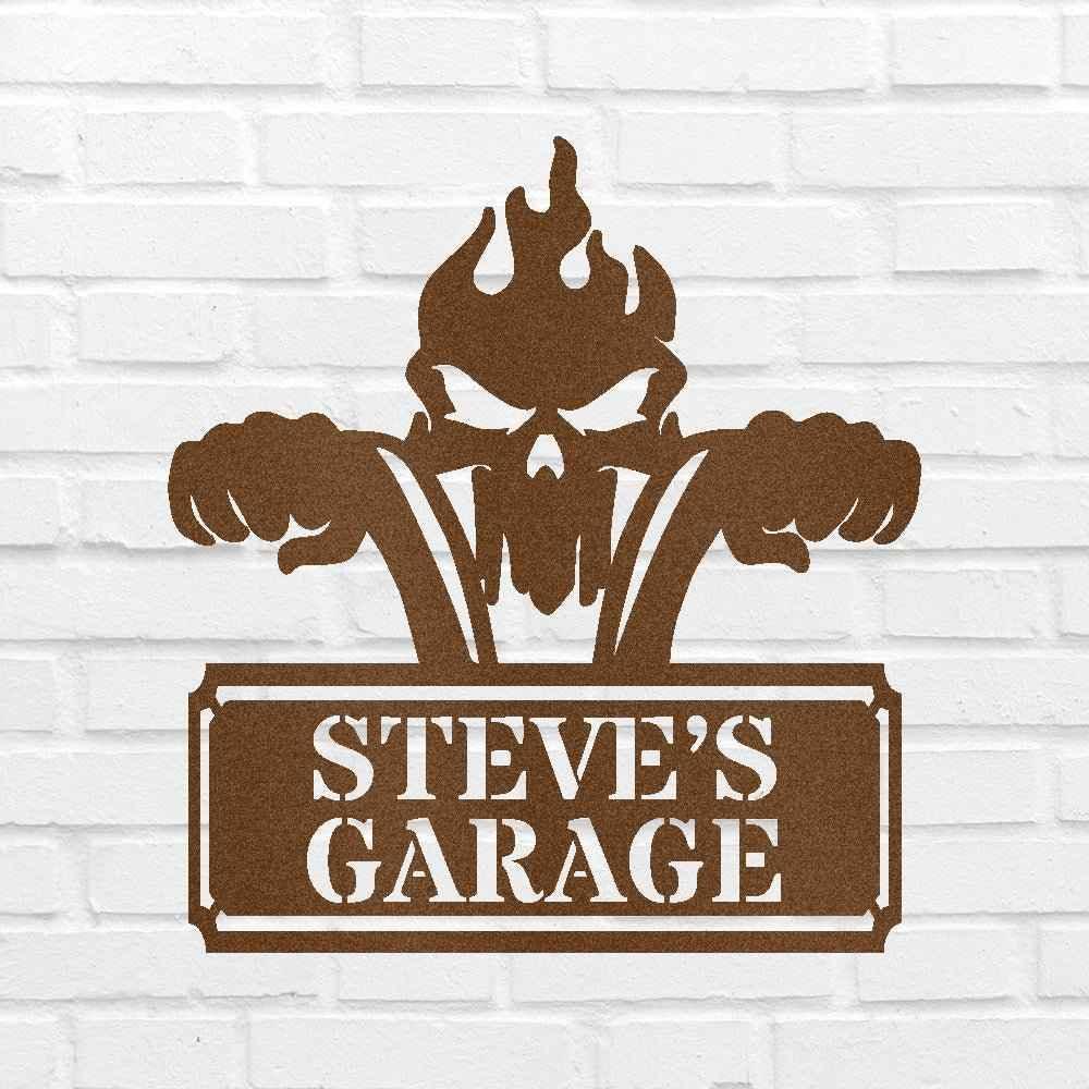 Garage Sign - Custom Metal Sign, Motorcycle Lover Gift, Gift For Father - GiFTiFY