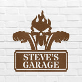 Garage Sign - Custom Metal Sign, Motorcycle Lover Gift, Gift For Father - GiFTiFY