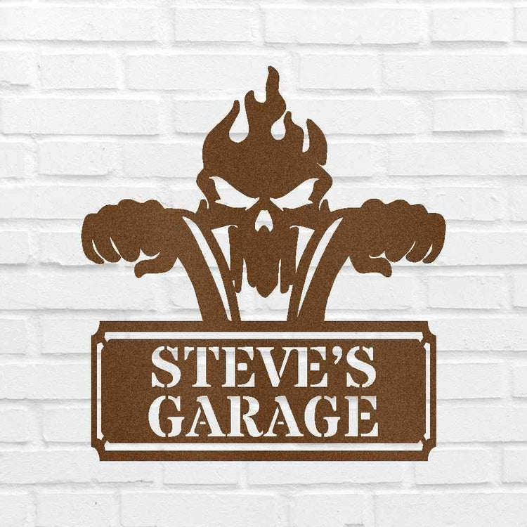 Garage Sign - Custom Metal Sign, Motorcycle Lover Gift, Gift For Father - GiFTiFY