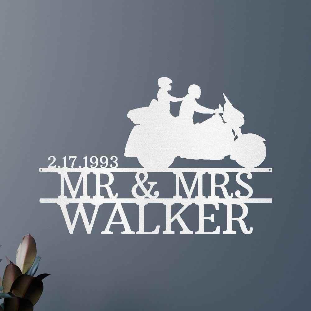 Motorcycle Couple Personalized Gifts - Custom Metal Sign - GiFTiFY