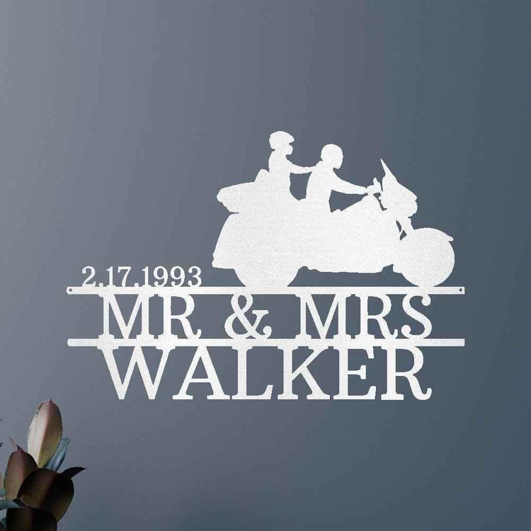 Motorcycle Couple Personalized Gifts - Custom Metal Sign - GiFTiFY