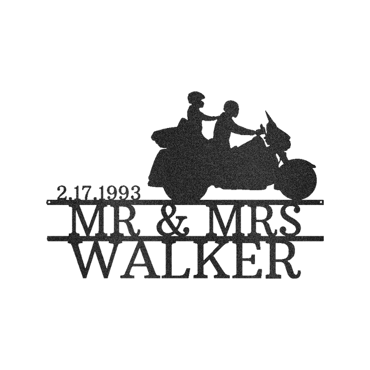 Motorcycle Couple Personalized Gifts - Custom Metal Sign - GiFTiFY