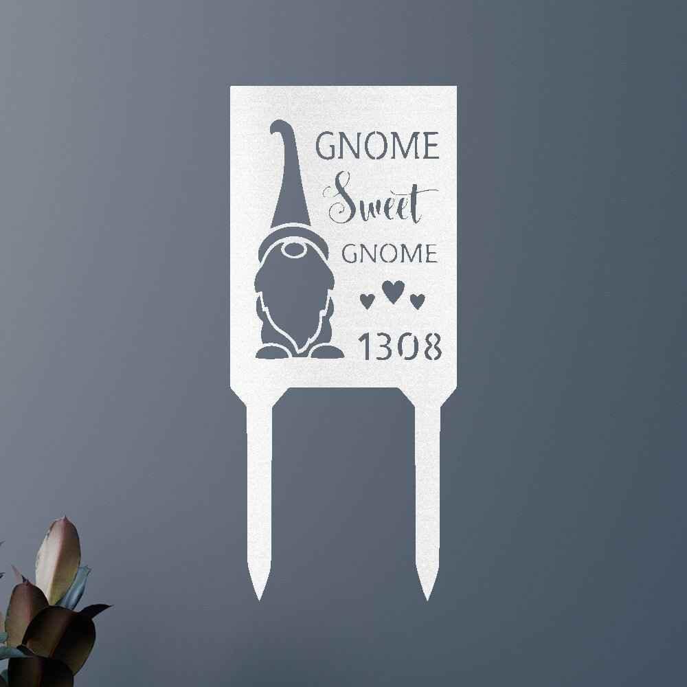 Gnome Home Stake - Custom Metal Sign - GiFTiFY