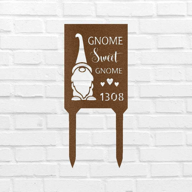 Gnome Home Stake - Custom Metal Sign - GiFTiFY
