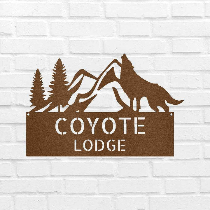 Home Sign - Custom Metal Sign, Grey Wolf Design - GiFTiFY