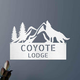 Home Sign - Custom Metal Sign, Grey Wolf Design - GiFTiFY