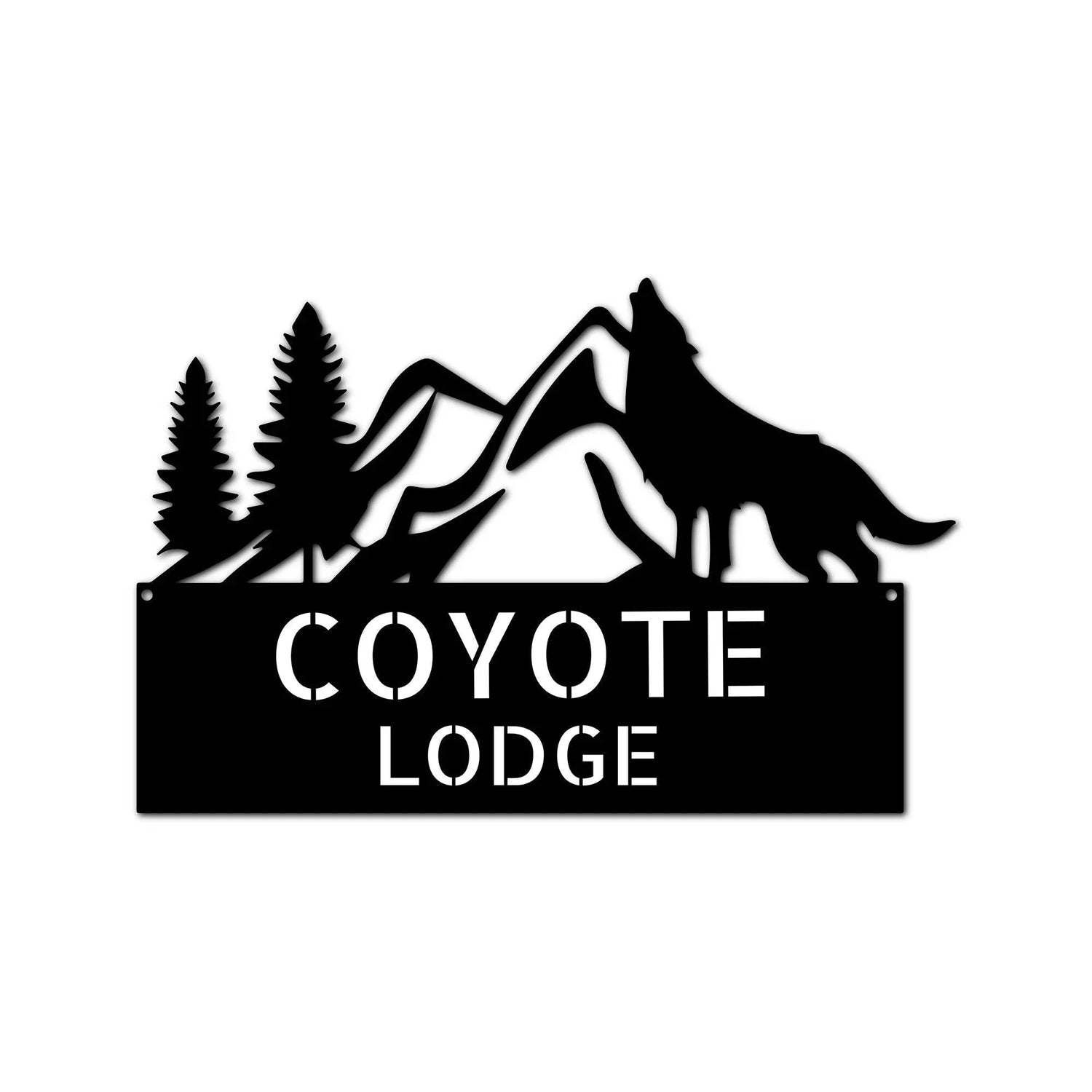 Home Sign - Custom Metal Sign, Grey Wolf Design - GiFTiFY