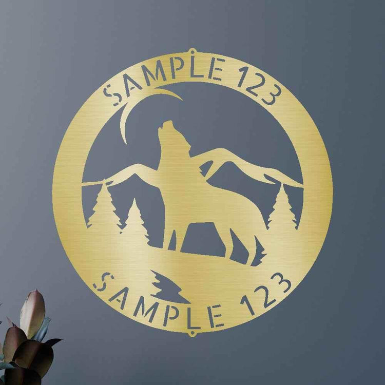 Howling Grey Wolf Personalized Gifts - Custom Metal Sign - GiFTiFY