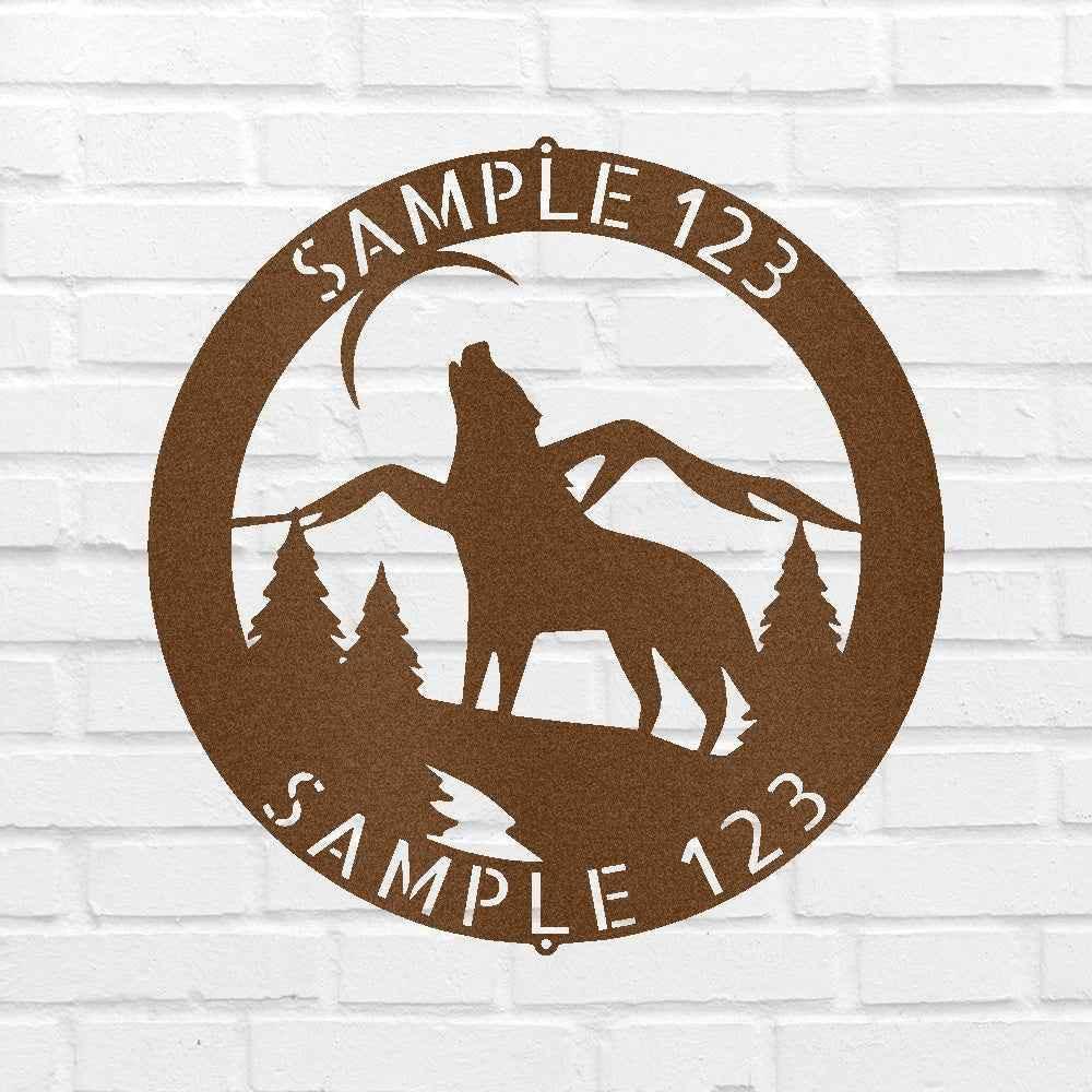 Howling Grey Wolf Personalized Gifts - Custom Metal Sign - GiFTiFY