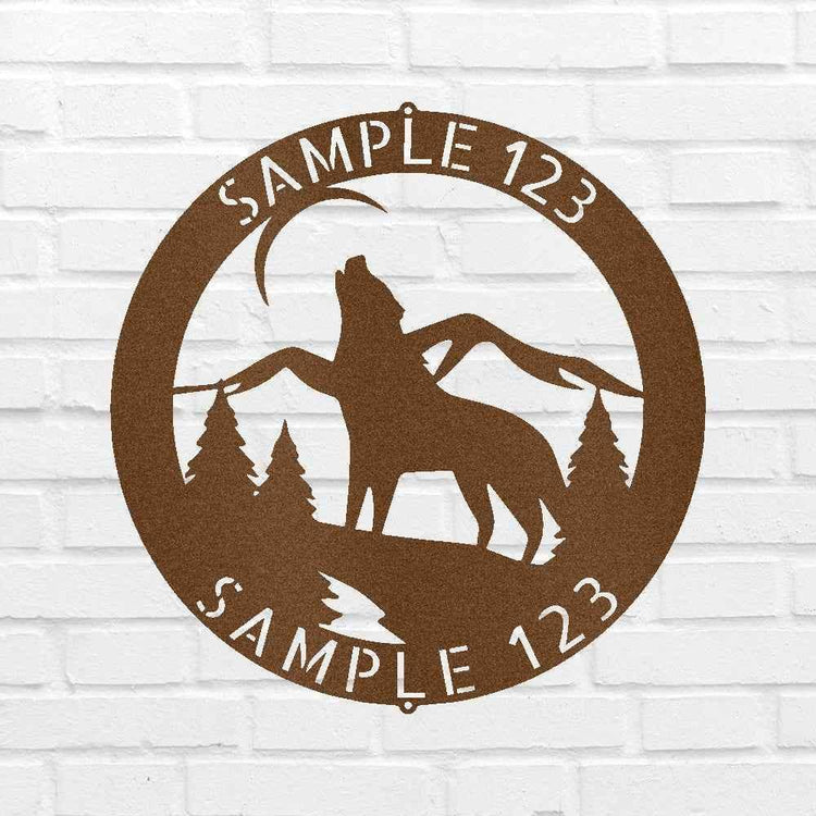 Howling Grey Wolf Personalized Gifts - Custom Metal Sign - GiFTiFY