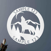 Howling Grey Wolf Personalized Gifts - Custom Metal Sign - GiFTiFY