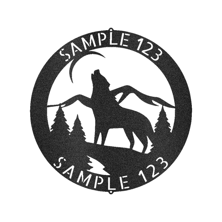Howling Grey Wolf Personalized Gifts - Custom Metal Sign - GiFTiFY