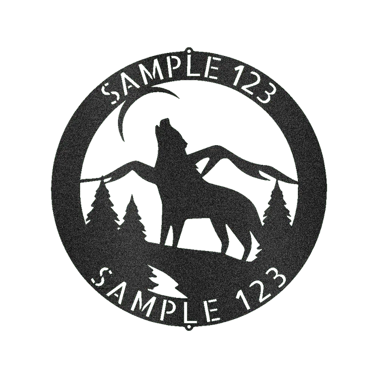 Howling Grey Wolf Personalized Gifts - Custom Metal Sign - GiFTiFY