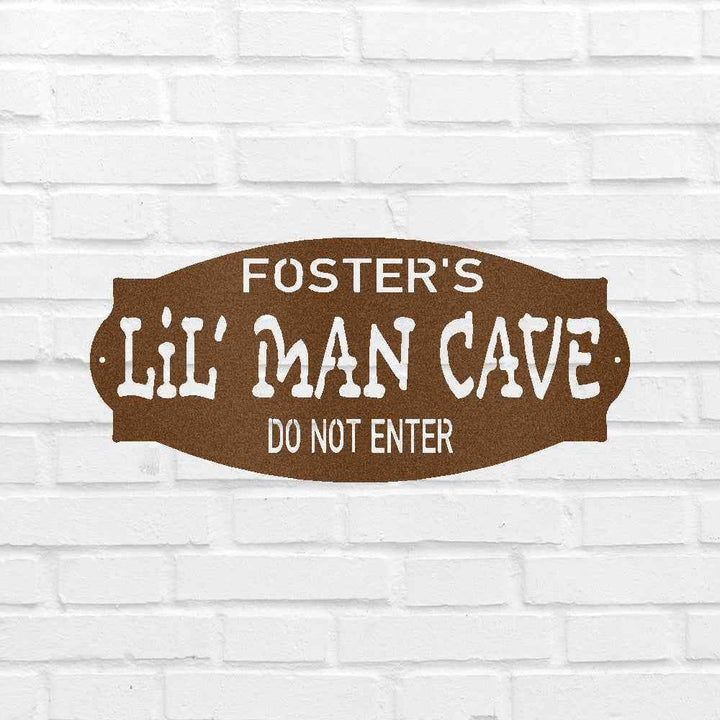 Lil Man Cave Personalized Gifts - Custom Metal Sign - GiFTiFY