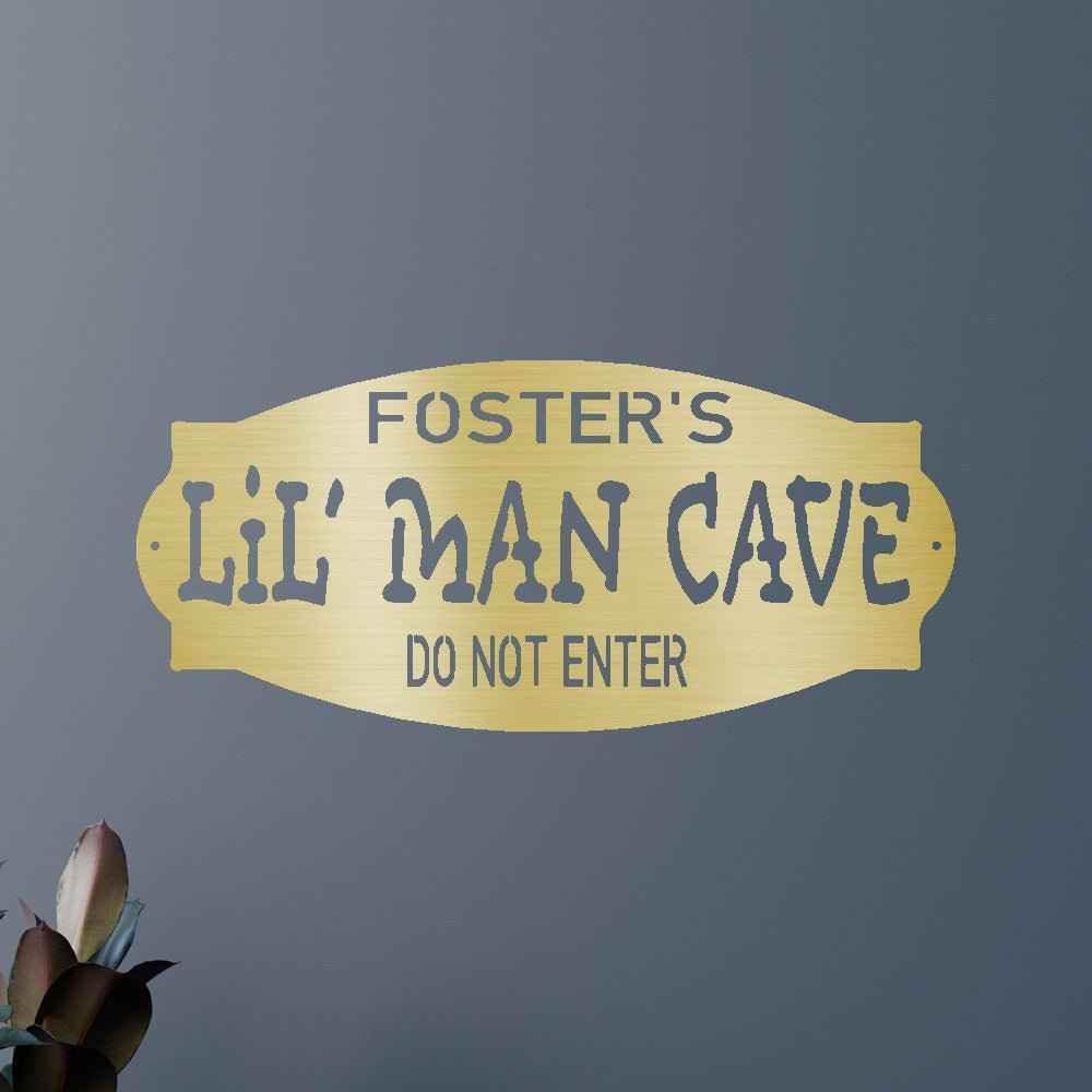 Lil Man Cave Personalized Gifts - Custom Metal Sign - GiFTiFY