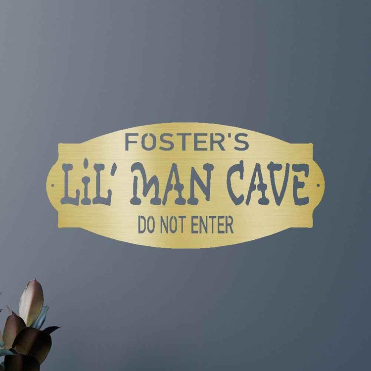 Lil Man Cave Personalized Gifts - Custom Metal Sign - GiFTiFY