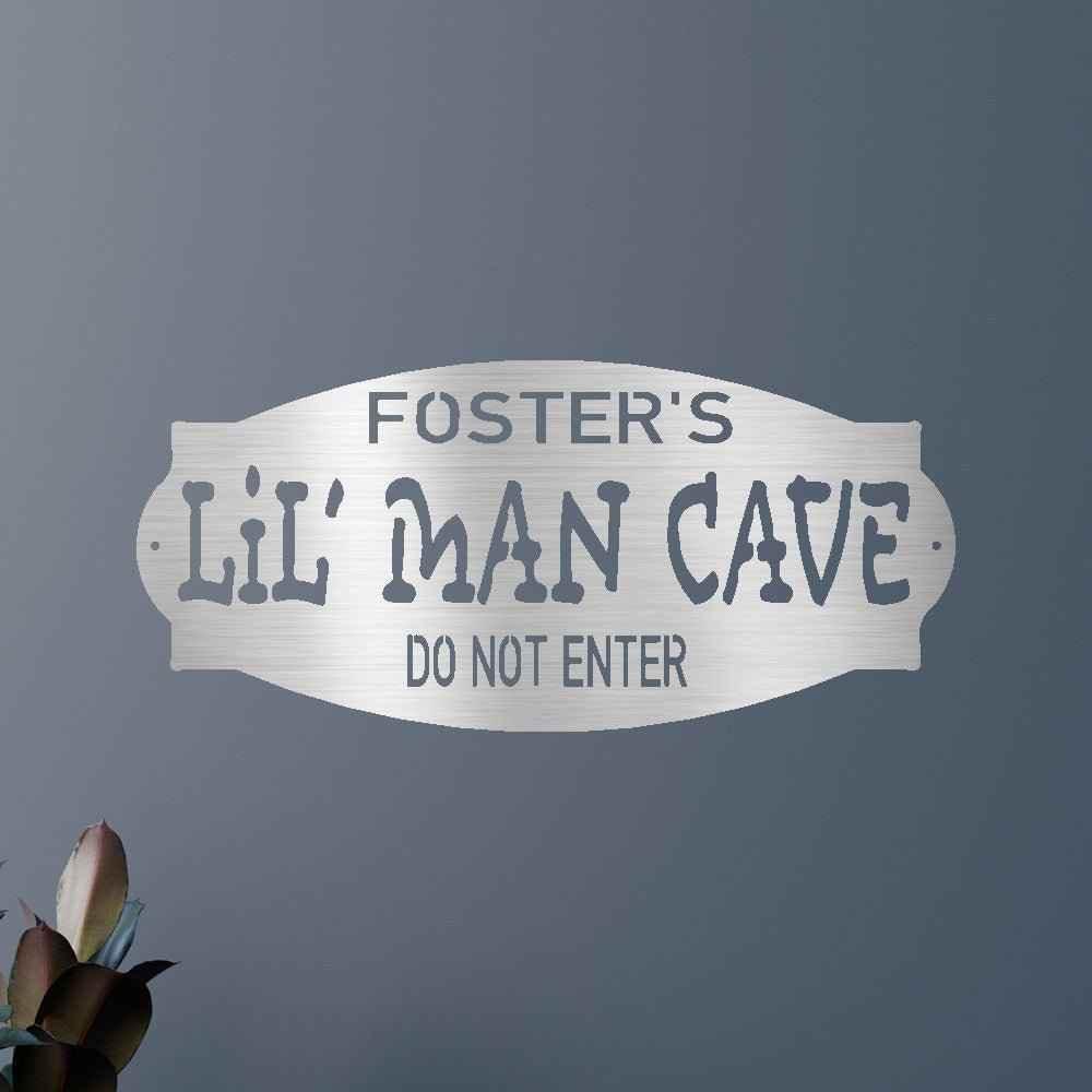 Lil Man Cave Personalized Gifts - Custom Metal Sign - GiFTiFY