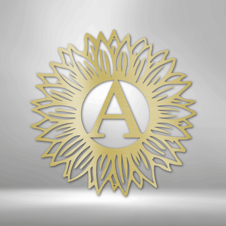 Sunflower Initial Personalized Gifts - Custom Metal Sign - GiFTiFY