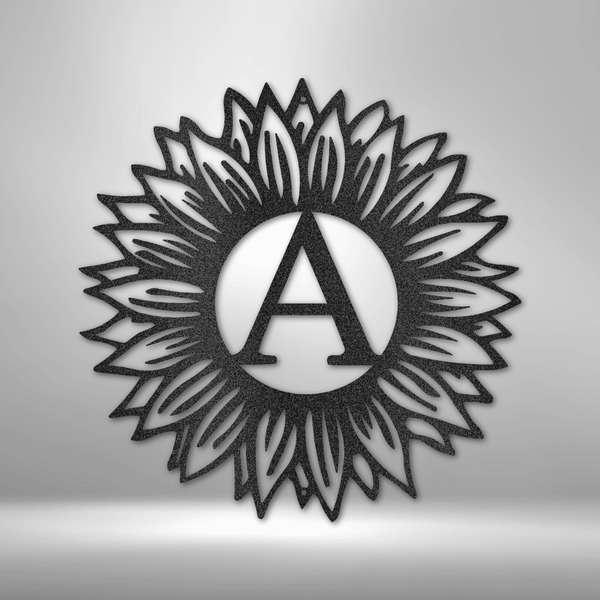 Sunflower Initial Personalized Gifts - Custom Metal Sign - GiFTiFY