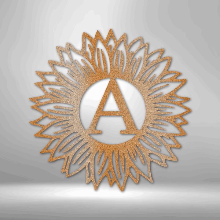 Sunflower Initial Personalized Gifts - Custom Metal Sign - GiFTiFY