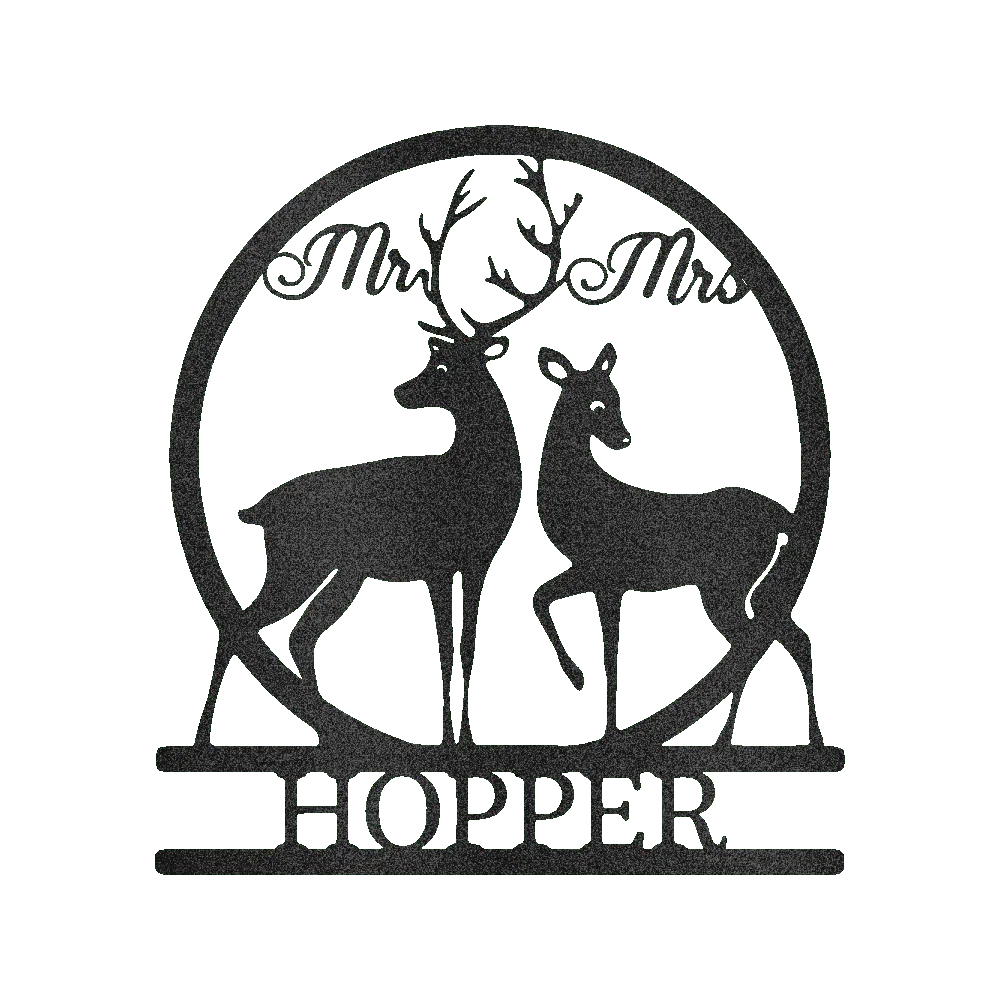 Mr and Mrs Deer Personalized Gifts - Custom Metal Sign - GiFTiFY
