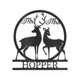 Mr and Mrs Deer Personalized Gifts - Custom Metal Sign - GiFTiFY