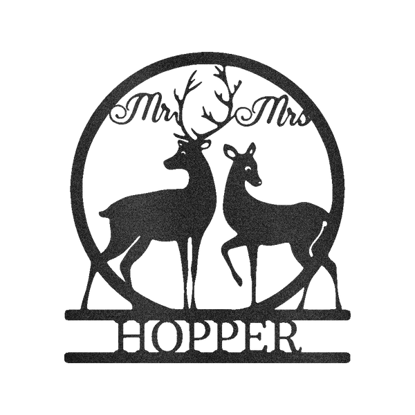 Mr and Mrs Deer Personalized Gifts - Custom Metal Sign - GiFTiFY