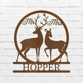 Mr and Mrs Deer Personalized Gifts - Custom Metal Sign - GiFTiFY