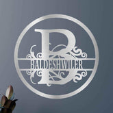 Name Metal Wall Art Sign - Custom Metal Sign, Split Circle Monogram - GiFTiFY