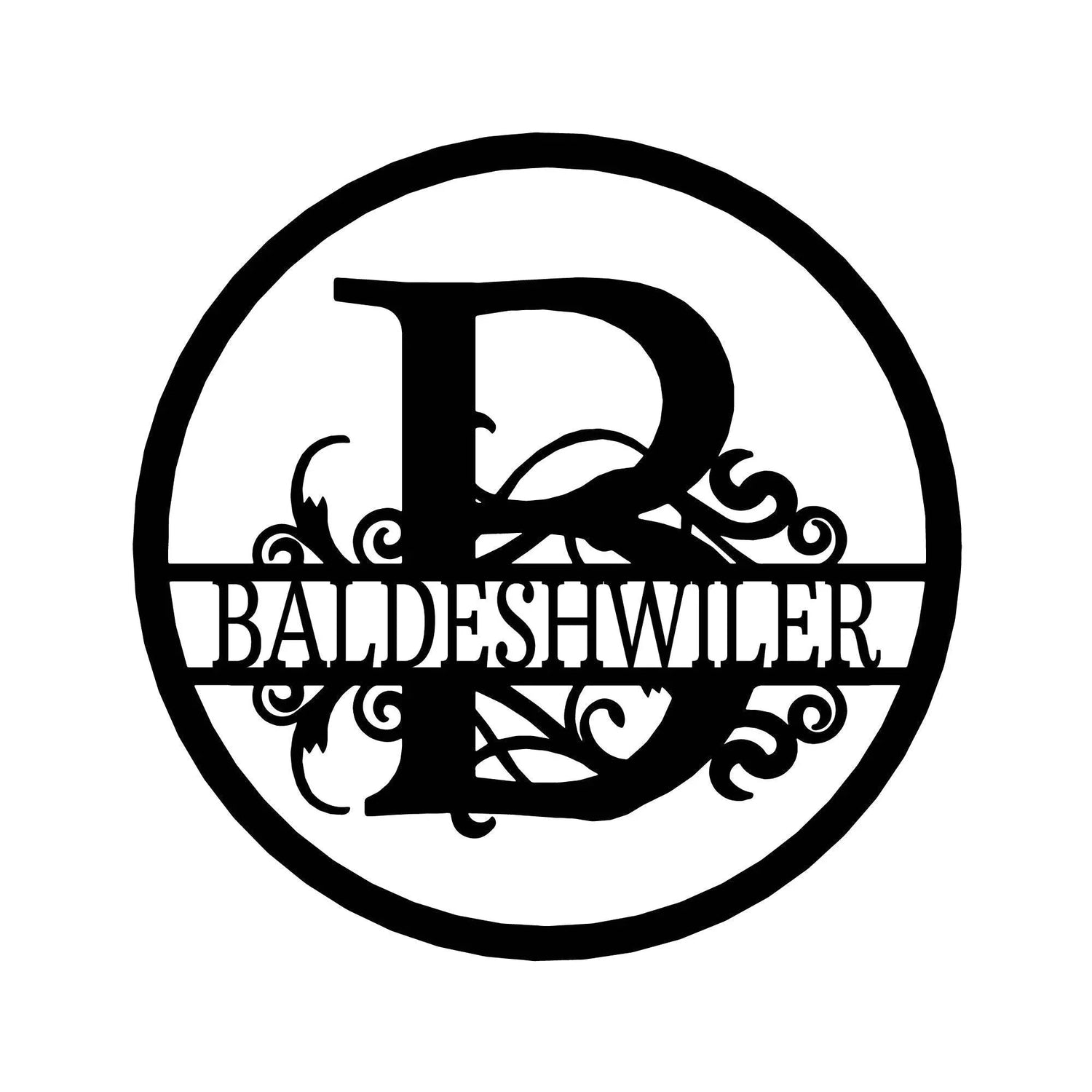 Name Metal Wall Art Sign - Custom Metal Sign, Split Circle Monogram - GiFTiFY