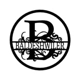 Name Metal Wall Art Sign - Custom Metal Sign, Split Circle Monogram - GiFTiFY