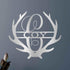 Name Sign - Custom Metal Sign, Antler Artwork, Deer Monogram, Christmas Gift - GiFTiFY