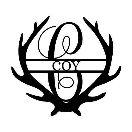 Name Sign - Custom Metal Sign, Antler Artwork, Deer Monogram, Christmas Gift - GiFTiFY