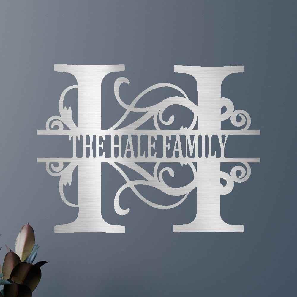 Name Sign - Custom Metal Sign, Family Split Letter Monogram, Wedding Gift - GiFTiFY