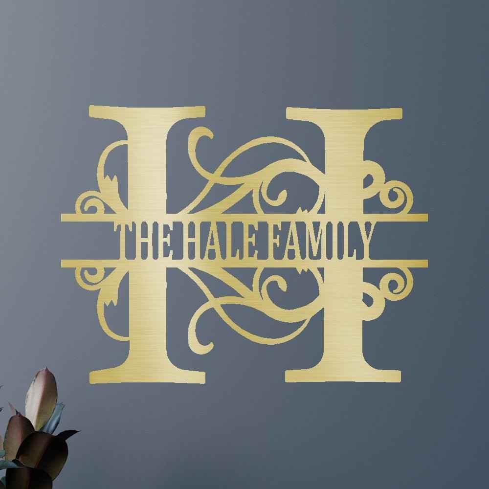 Name Sign - Custom Metal Sign, Family Split Letter Monogram, Wedding Gift - GiFTiFY