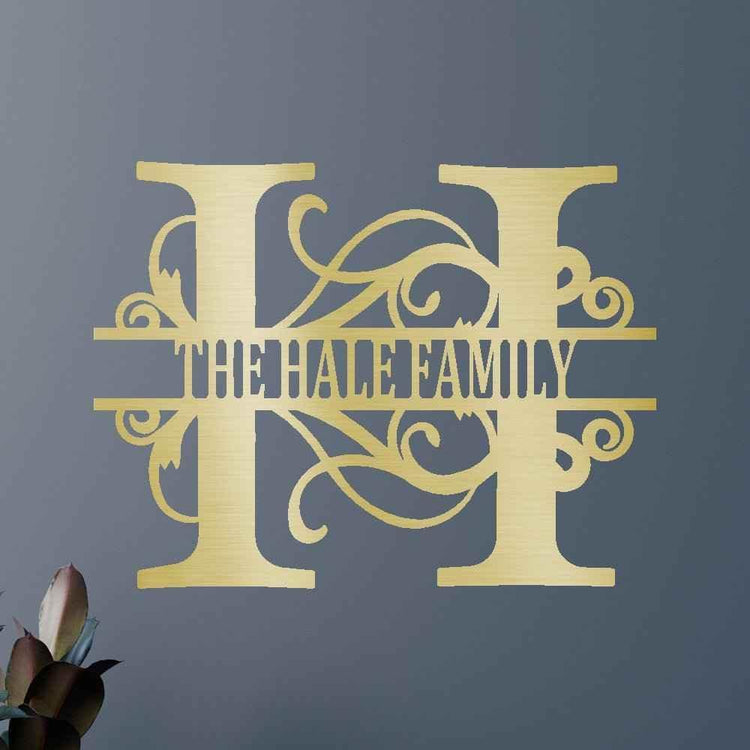 Name Sign - Custom Metal Sign, Family Split Letter Monogram, Wedding Gift - GiFTiFY