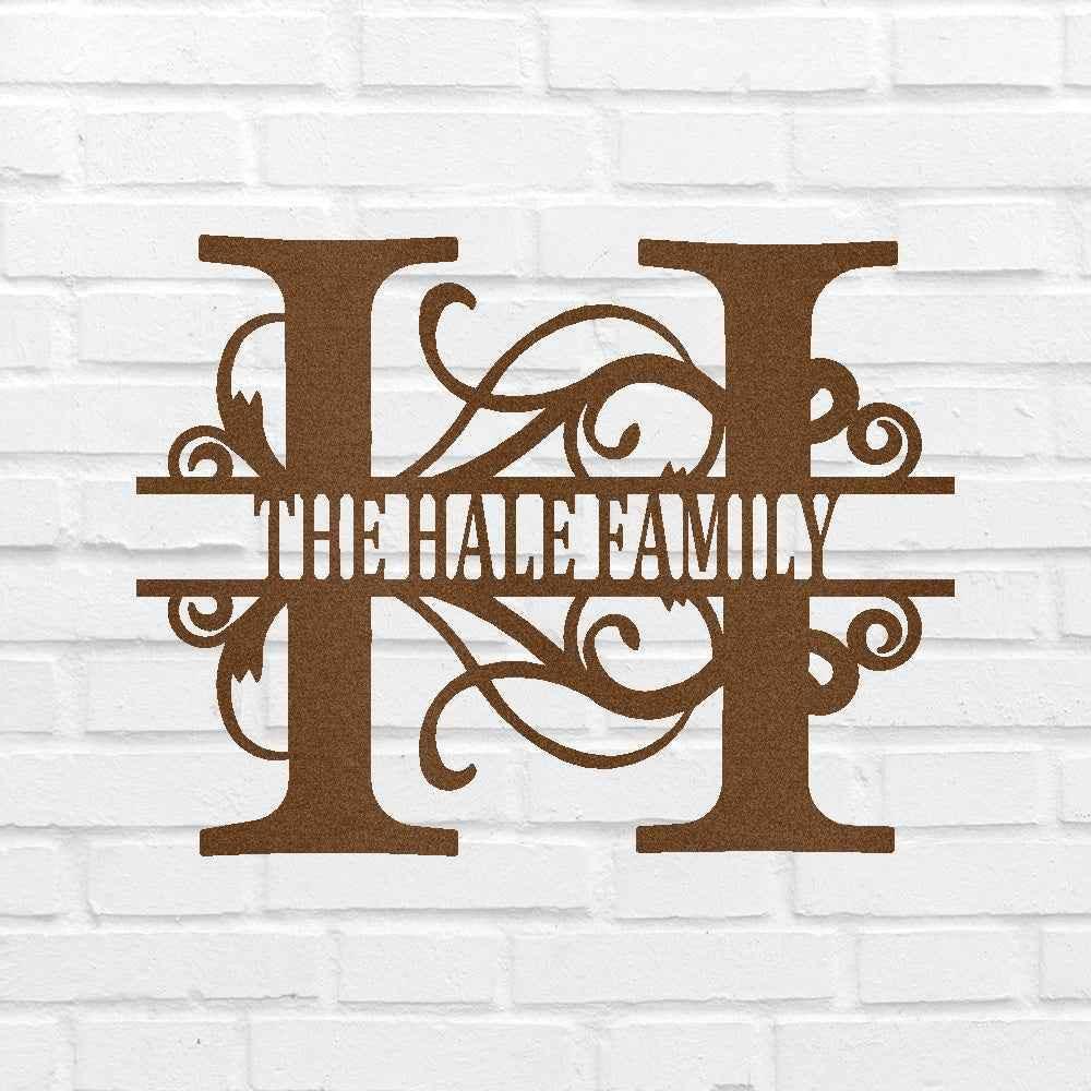 Name Sign - Custom Metal Sign, Family Split Letter Monogram, Wedding Gift - GiFTiFY
