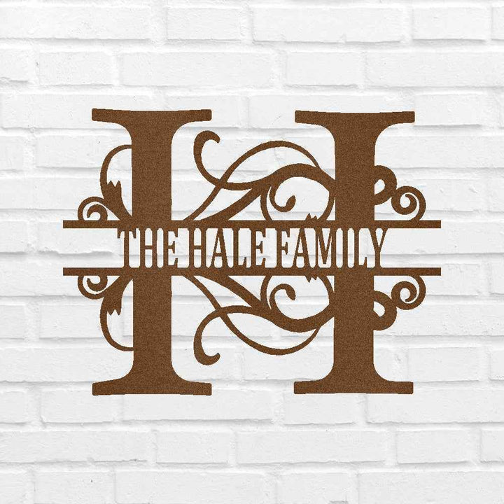 Name Sign - Custom Metal Sign, Family Split Letter Monogram, Wedding Gift - GiFTiFY