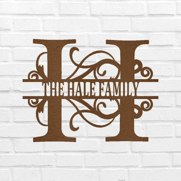 Name Sign - Custom Metal Sign, Family Split Letter Monogram, Wedding Gift - GiFTiFY
