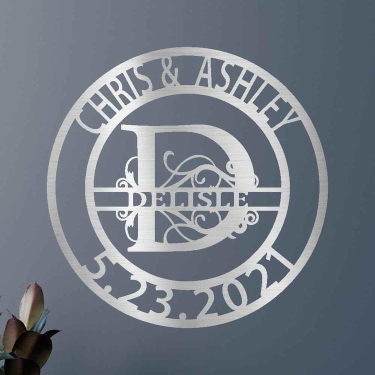 Name Sign - Custom Metal Sign, Split Letter, Wedding Gift - GiFTiFY