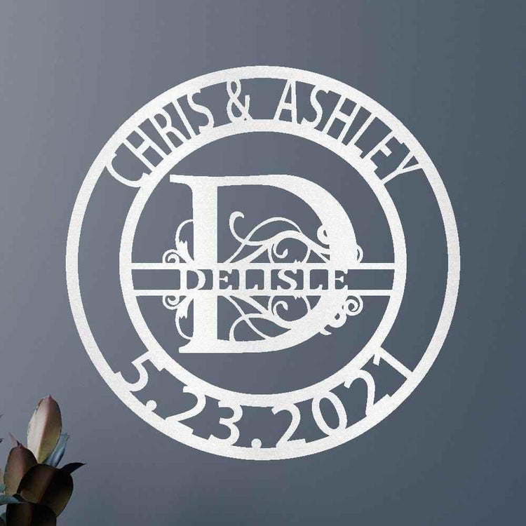 Name Sign - Custom Metal Sign, Split Letter, Wedding Gift - GiFTiFY