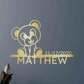 Newborn Baby Gift - Custom Metal Sign, Teddy Design - GiFTiFY