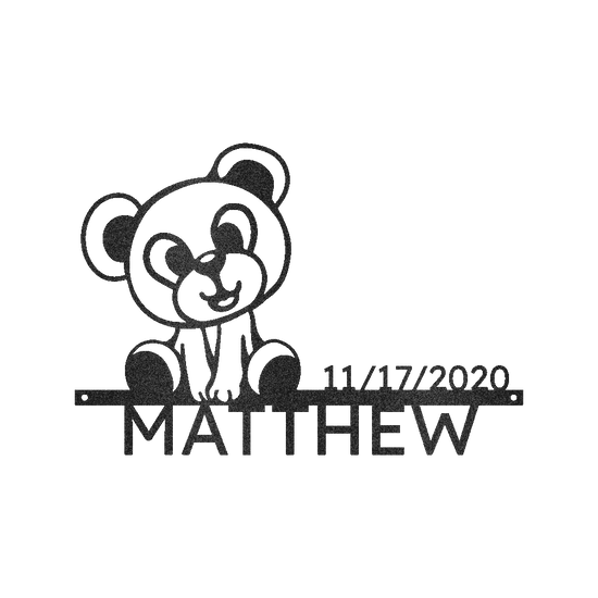 Newborn Baby Gift - Custom Metal Sign, Teddy Design - GiFTiFY