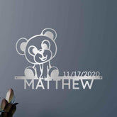 Newborn Baby Gift - Custom Metal Sign, Teddy Design - GiFTiFY