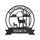 Ranch Deer Sunset Personalized Gifts - Custom Metal Sign - GiFTiFY