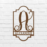 Regal Personalized Gifts - Custom Metal Sign, Split Letter, Last Name - GiFTiFY