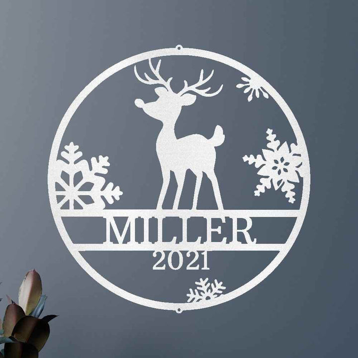 Rudolph's Deer Personalized Gifts - Custom Metal Sign, Christmas Gift - GiFTiFY